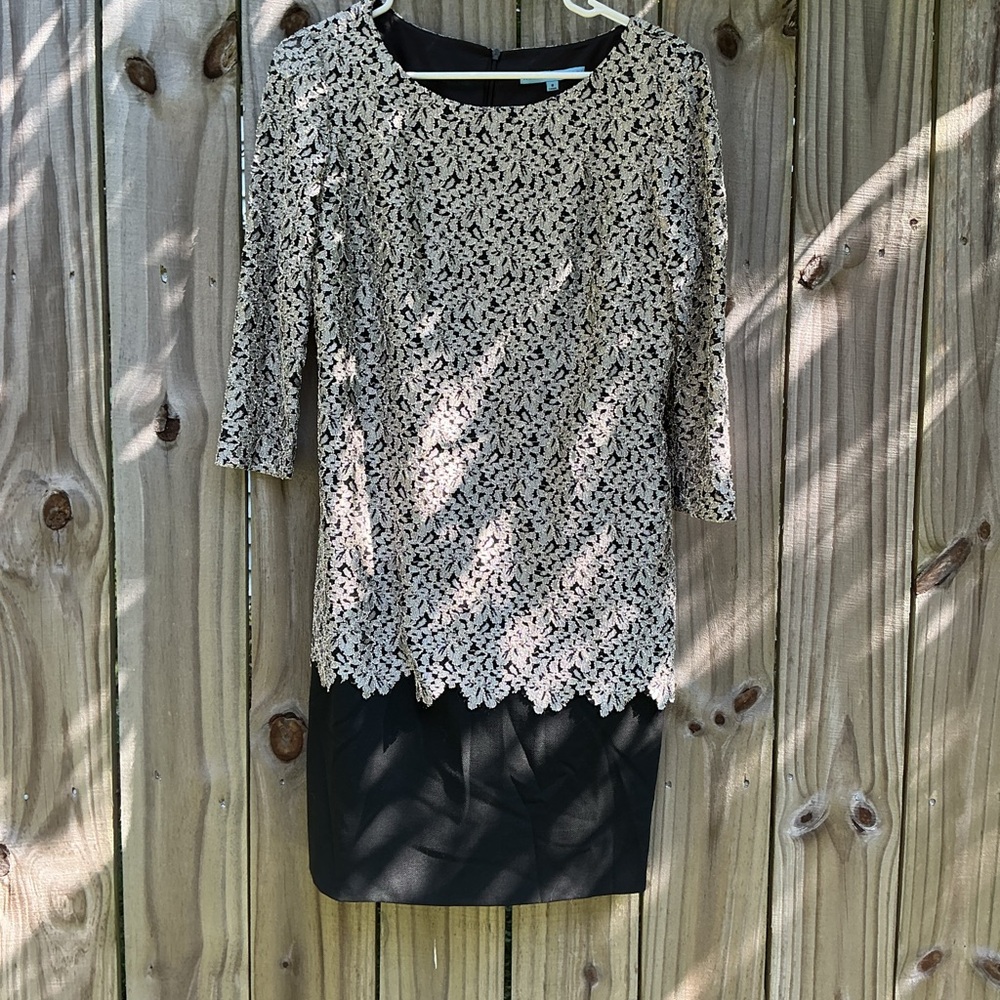 Antonio Melani Elegant Lace Overlay Dress